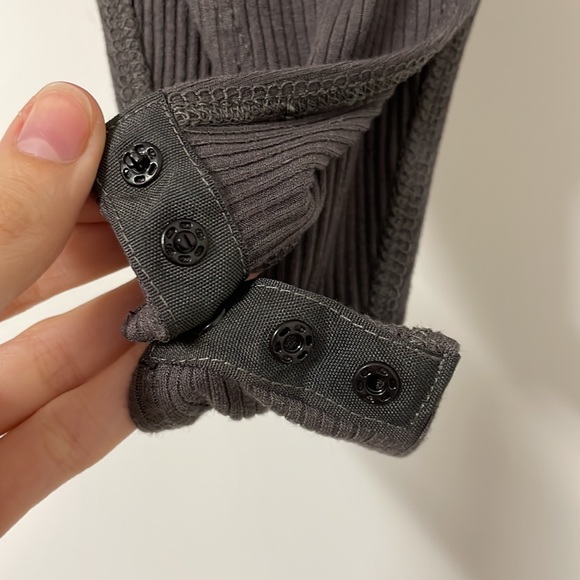 Grey Ribbed Low Back Bodysuit - Picture 5 of 7